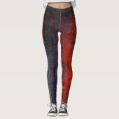 Rote weiße blaue abstrakte ll Leggings (Vorderseite)
