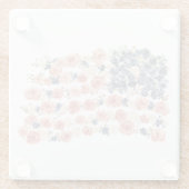 Rote Weiße Blaue Blumen Glasuntersetzer (Rückseite)