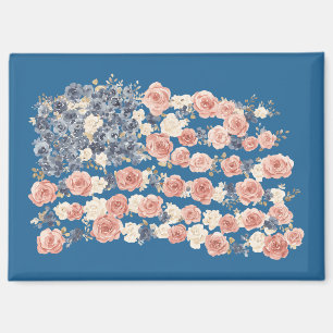 Rote Weiße Blaue Blumen Magnet