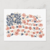 Rote Weiße Blaue Blumen Postkarte (Vorderseite)