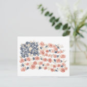 Rote Weiße Blaue Blumen Postkarte (Stehend Vorderseite)