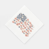 Rote Weiße Blaue Blumen Serviette (Ecke)
