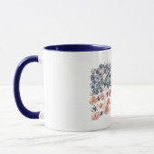 Rote Weiße Blaue Blumen Tasse (Links)
