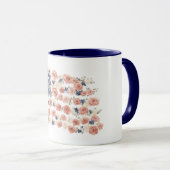 Rote Weiße Blaue Blumen Tasse (VorderseiteRechts)