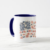 Rote Weiße Blaue Blumen Tasse (Vorderseite Links)