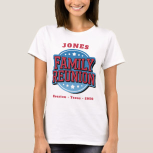 Rote, Weiße, Blaue Familienzusammenkunft T-Shirt