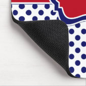 Rote weiße blaue gestreifte Tupfen Mousepad (Ecke)