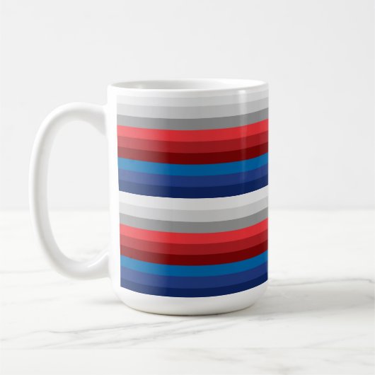ROTE WEISSE BLAUE GRAY STRIPEN KAFFEETASSE (Links)