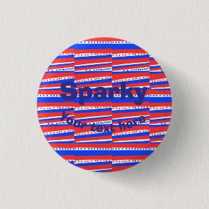 Rote Weiße Blaue Kreise Streifen Button