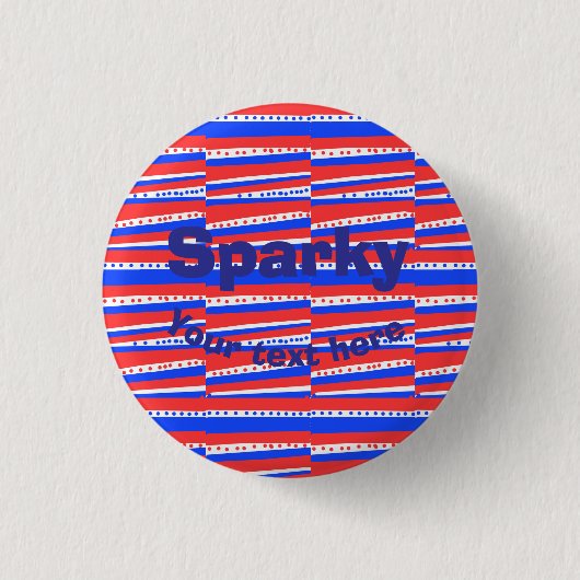 Rote Weiße Blaue Kreise Streifen Button (Vorderseite)