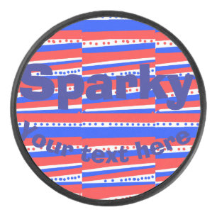 Rote Weiße Blaue Kreise Streifen Eishockey Puck
