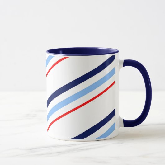 Rote weiße blaue nautischstreifen tasse (Rechts)