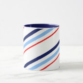 Rote weiße blaue nautischstreifen tasse (Zentrum)