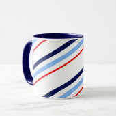 Rote weiße blaue nautischstreifen tasse (Vorderseite Links)