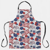 ROTE WEISSE BLAUE PATRIOTISCHE FLACHEN BLUME SCHÜRZE (Vorderseite)