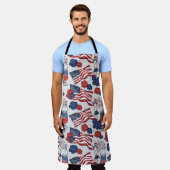 ROTE WEISSE BLAUE PATRIOTISCHE FLACHEN BLUME SCHÜRZE (Getragen)