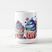 ROTE WEISSE BLAUE PATRIOTISCHE KUPCAKEN KAFFEETASSE (Mittel)