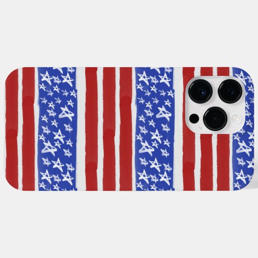 ROTE WEISSE BLAUE PATRIOTISCHE US FLAGGE Case-Mate iPhone HÜLLE (Rückseite (Horizontal))