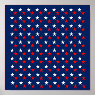 ROTE WEISSE BLAUE STARS PATTERBACKGRUNDS WALLPAPIE POSTER
