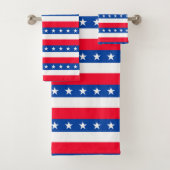 Rote weiße blaue Stern-Streifen patriotisch Badhandtuch Set (Insitu)