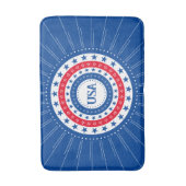 Rote, weiße, blaue Sterne-Initialen oder Monogramm Badematte (Vorderseite Vertikal)