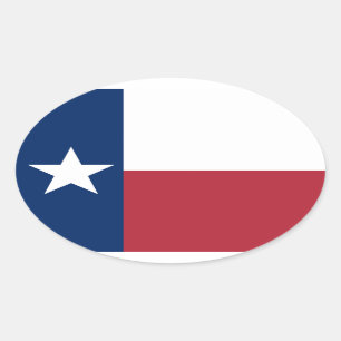 Rote weiße blaue Texas-Flagge Ovaler Aufkleber