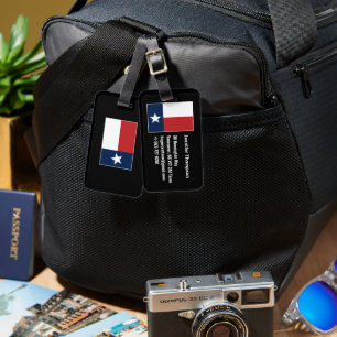 Rote Weiße Blaue Texas-Flagge Texaner Personalisie Gepäckanhänger