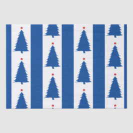 Rote, weiße, blaue Weihnachtsbaumen Seidenpapier