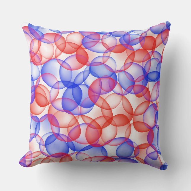 ROTE WEISSE BLUE BUBBLE AUSSEHEN KISSEN (Vorderseite)
