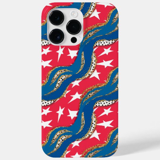 ROTE WEISSE BLUE GOLD PATRIOTIC STARS STRIPEN Case-Mate iPhone HÜLLE (Rückseite)