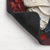 ROTE WEISSE BLUE PATRIOTISCHE SCHALTFLÄCHE UND BLU MOUSEPAD (Ecke)