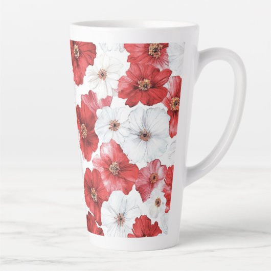Rote weiße Blume Milchtasse (Rechts)