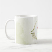 Rote weiße Blumen Grün Kaffeetasse (Links)