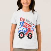 ROTE WEISSE & BOOM Firecracker Monster Truck Tri-Blend Shirt (Vorderseite)