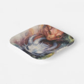 Rote weiße Drachen Pappteller (Gewinkelt)