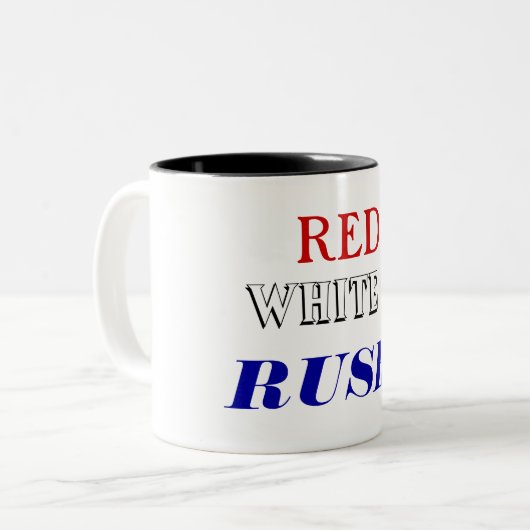 Rote weiße Eile Zweifarbige Tasse (Vorderseite Links)