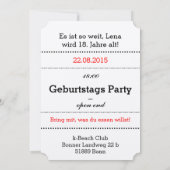Rote weiße Einladung (Rückseite)