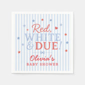 Rote Weiße & Fällige Baby Shower Servietten (Vorderseite)