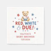 Rote Weiße & Fällige Baby Shower Servietten (Vorderseite)