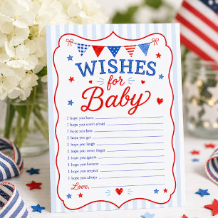 Rote Weiße & Fällige Wünsche für Baby-Karte Begleitkarte