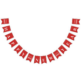 Rote weiße Feier des Stern-guten Rutsch ins Neue Wimpelkette