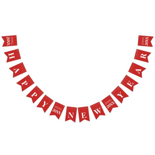 Rote weiße Feier des Stern-guten Rutsch ins Neue Wimpelkette (Alle)