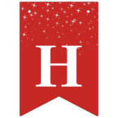 Rote weiße Feier des Stern-guten Rutsch ins Neue Wimpelkette (Zweite Fahne)