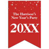 Rote weiße Feier des Stern-guten Rutsch ins Neue Wimpelkette (Erste Fahne)