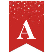 Rote weiße Feier des Stern-guten Rutsch ins Neue Wimpelkette (Dritte Fahne)