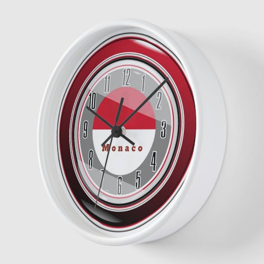 Rote weiße Flagge von Monaco Uhr (Winkel)