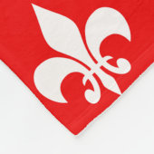 Rote weiße Fleur-de-lis Fleecedecke (Ecke)