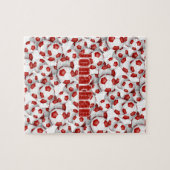 Rote weiße Fußballmannschaft Farben Jungs Mädchen  Puzzle (Horizontal)