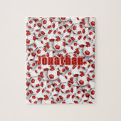 Rote weiße Fußballmannschaft Farben Jungs Mädchen  Puzzle (Vertikal)