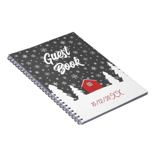 rote weiße Gästebuch Notizblock (Rechte Seite)